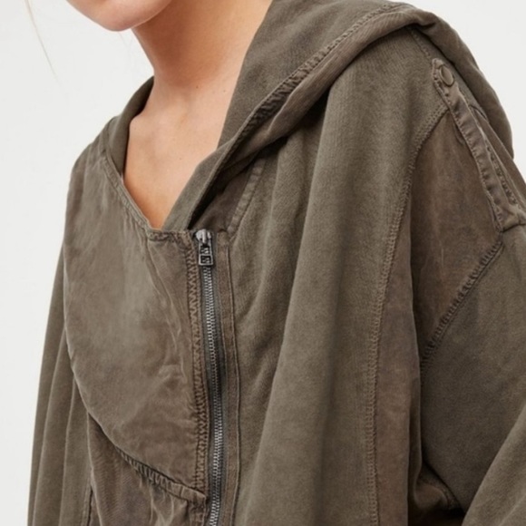Free People Oversized olive Langdon look jacket S - Picture 2 of 10